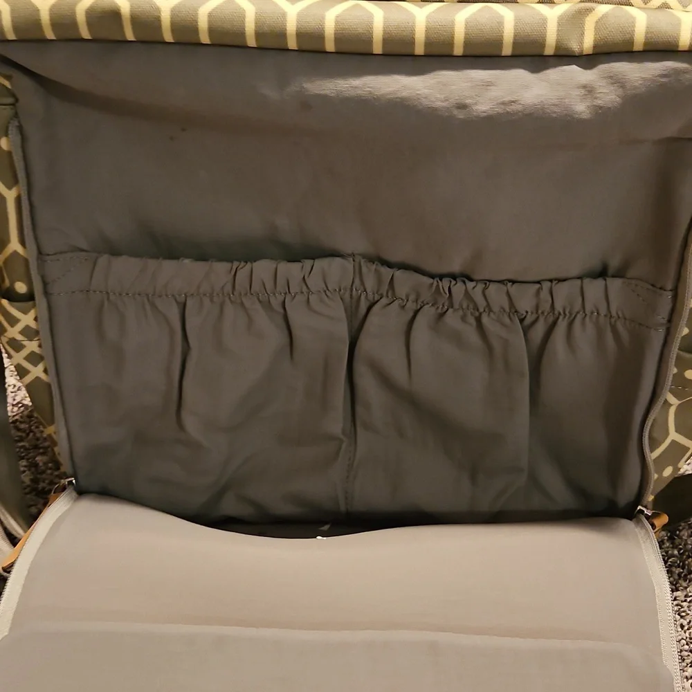 Petunia Pickle Bottom Gray Diaper Bag with Geometric Design